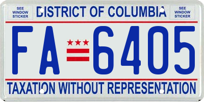 DC license plate FA6405