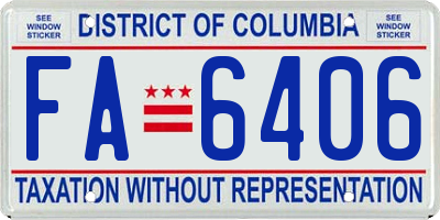 DC license plate FA6406