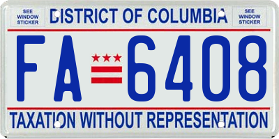 DC license plate FA6408