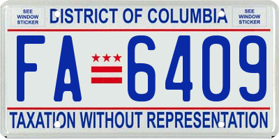 DC license plate FA6409