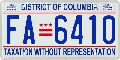 DC license plate FA6410