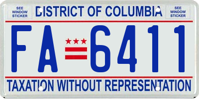 DC license plate FA6411