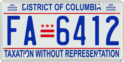 DC license plate FA6412