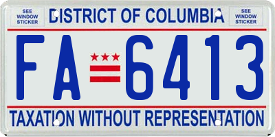 DC license plate FA6413