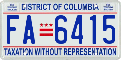 DC license plate FA6415