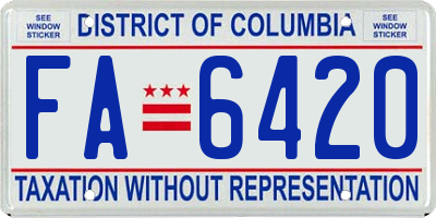 DC license plate FA6420