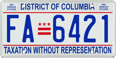 DC license plate FA6421