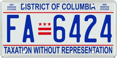 DC license plate FA6424