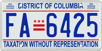 DC license plate FA6425