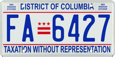 DC license plate FA6427