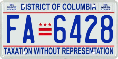 DC license plate FA6428