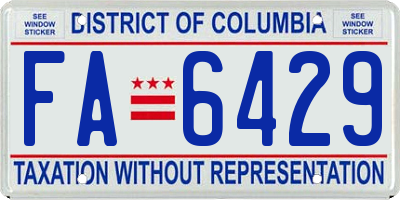 DC license plate FA6429