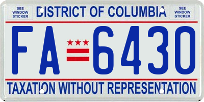 DC license plate FA6430