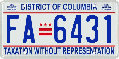 DC license plate FA6431