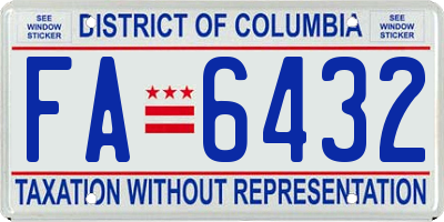 DC license plate FA6432