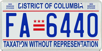 DC license plate FA6440