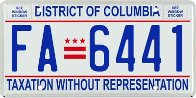 DC license plate FA6441