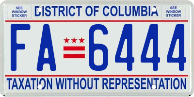 DC license plate FA6444