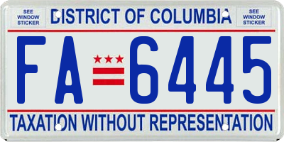 DC license plate FA6445