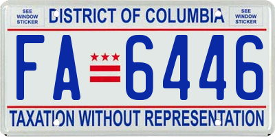 DC license plate FA6446