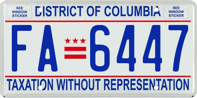 DC license plate FA6447