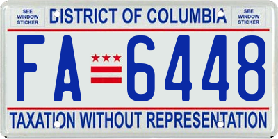 DC license plate FA6448