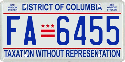 DC license plate FA6455