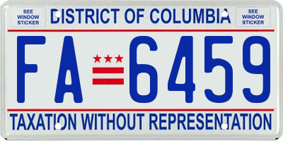 DC license plate FA6459