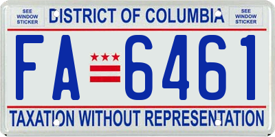 DC license plate FA6461