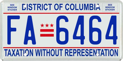 DC license plate FA6464