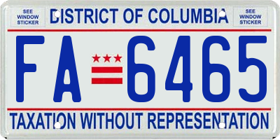 DC license plate FA6465