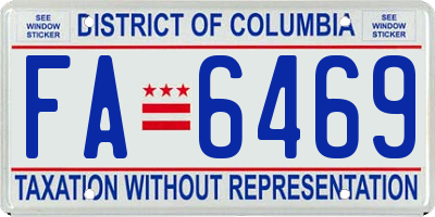 DC license plate FA6469