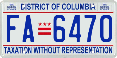 DC license plate FA6470