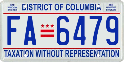 DC license plate FA6479