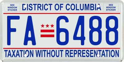 DC license plate FA6488