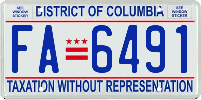 DC license plate FA6491