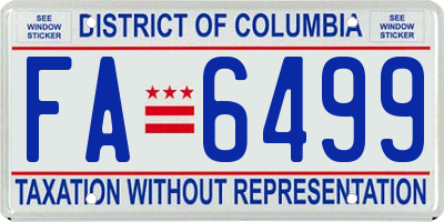 DC license plate FA6499