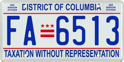 DC license plate FA6513