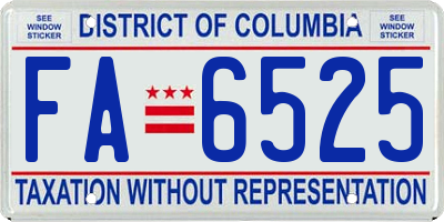 DC license plate FA6525