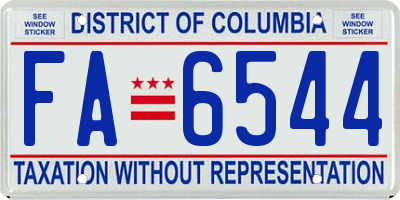 DC license plate FA6544