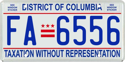 DC license plate FA6556