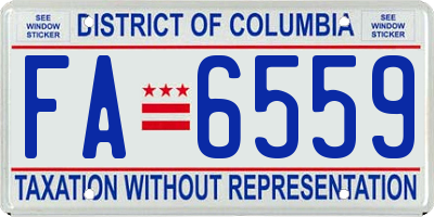 DC license plate FA6559