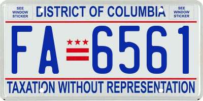 DC license plate FA6561