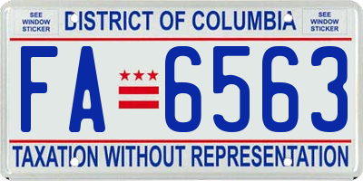 DC license plate FA6563