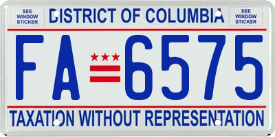 DC license plate FA6575