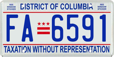 DC license plate FA6591