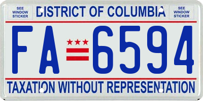 DC license plate FA6594