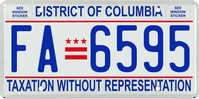 DC license plate FA6595