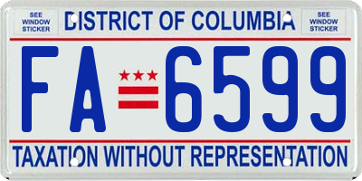 DC license plate FA6599