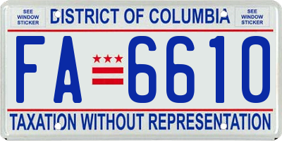 DC license plate FA6610